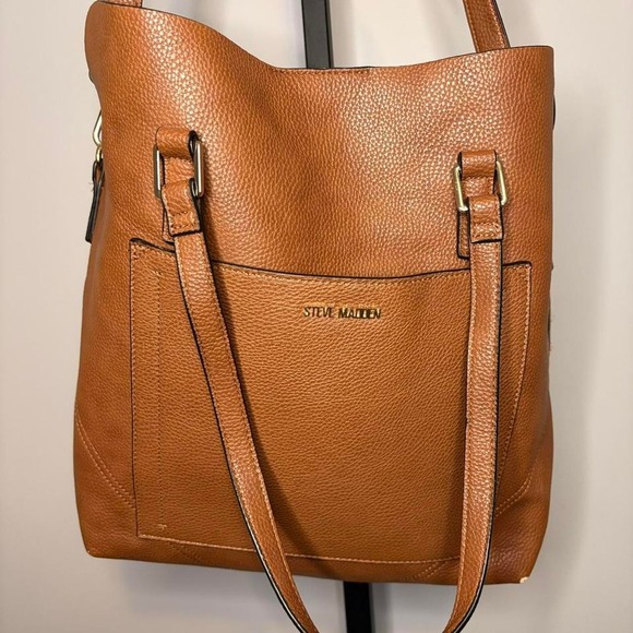 Steve Madden Tan and brown leather tote bag - Picture 1 of 4